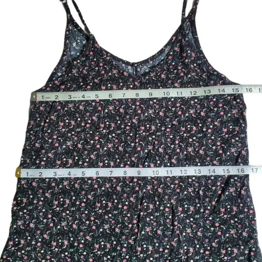 Art Class black pink green spaghetti strap floral print sundress sz XL